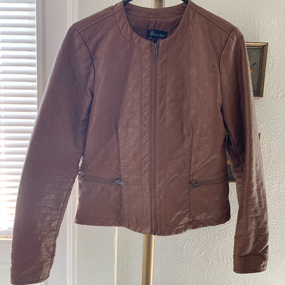 Vegan Leather Jacket - Size 6